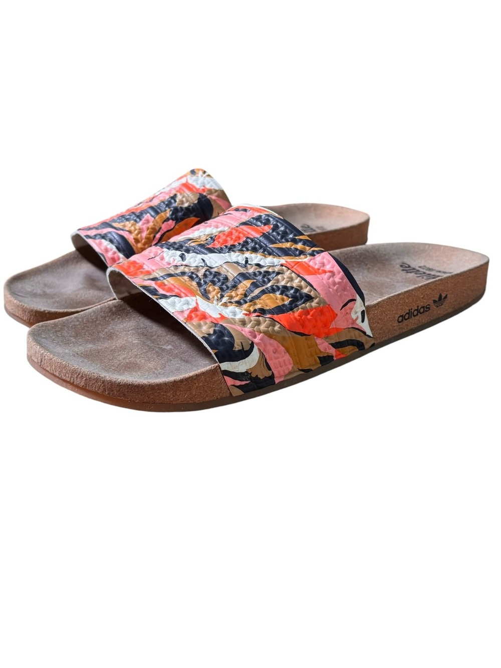 Adidas Adilette Cork Slides “Legend Ink Orange” – Sz 9